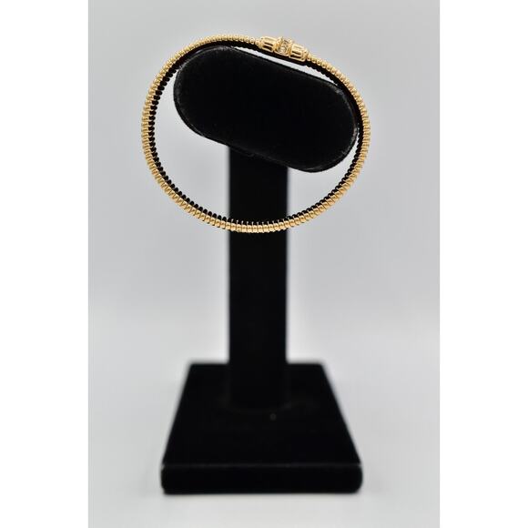 Christian Dior Vintage Crystal Bangle Bracelet Omega Gold NOS Signed 1980s Bin8 - Picture 5 of 12